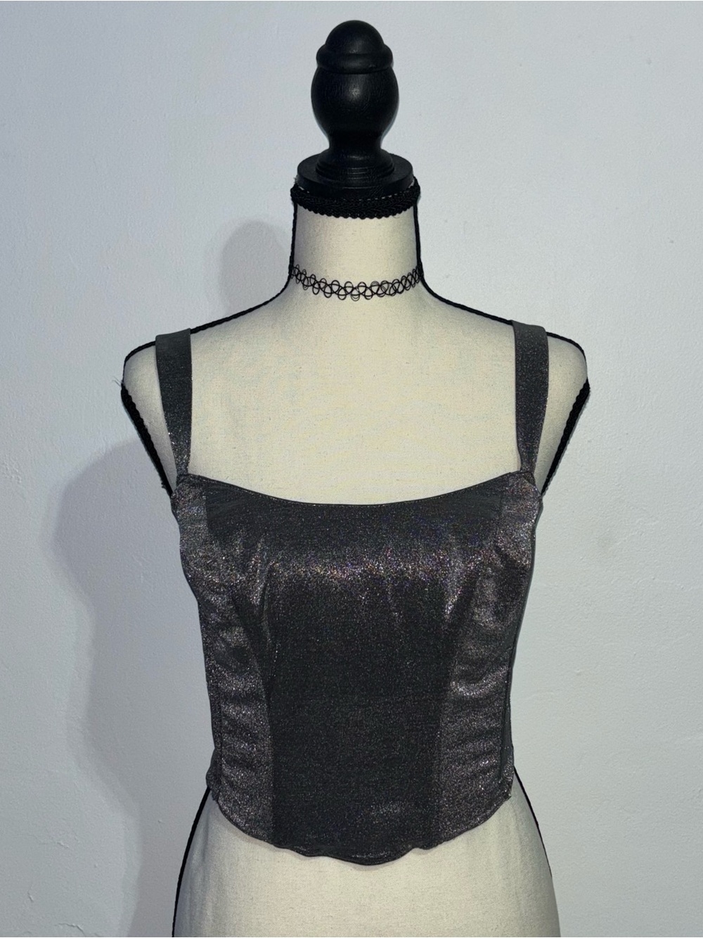 Gold Label Victoria’s Secret Silver Metallic Corset Top